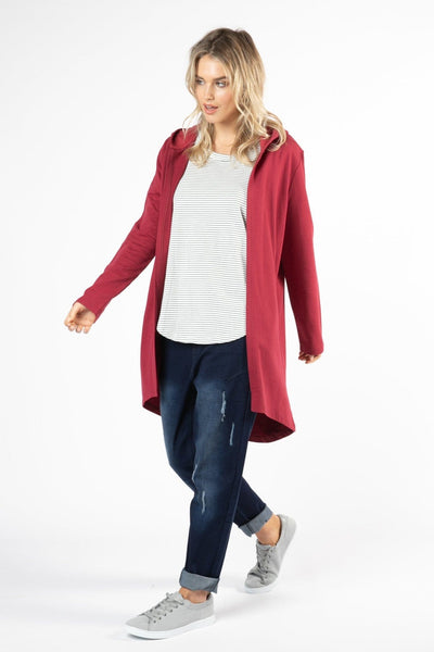 Betty Basics Jaden Hoodie in Wildberry Red - Hey Sara