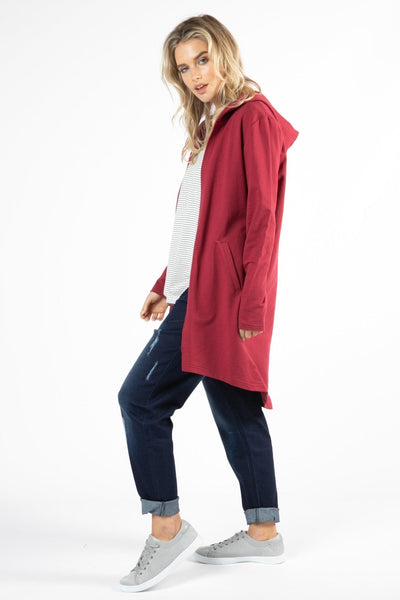 Betty Basics Jaden Hoodie in Wildberry Red - Hey Sara