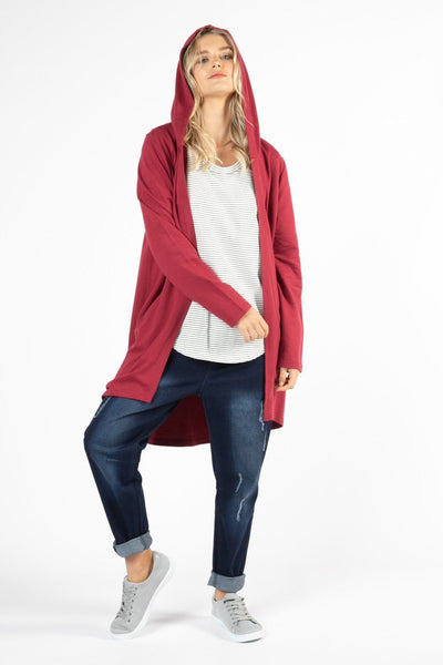 Betty Basics Jaden Hoodie in Wildberry Red - Hey Sara