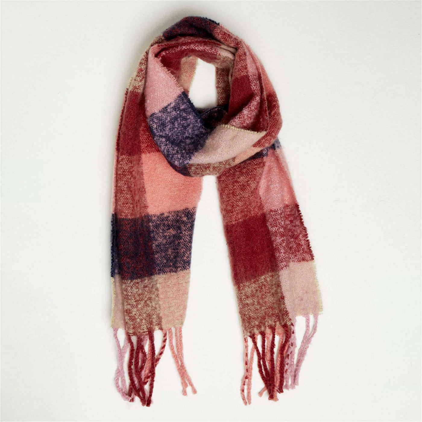 Betty Basics Kendall Scarf in Raspberry Check - Hey Sara