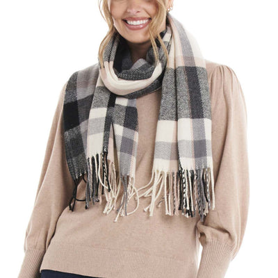 Betty Basics Kourtney Scarf in Black Caramel Check - Hey Sara