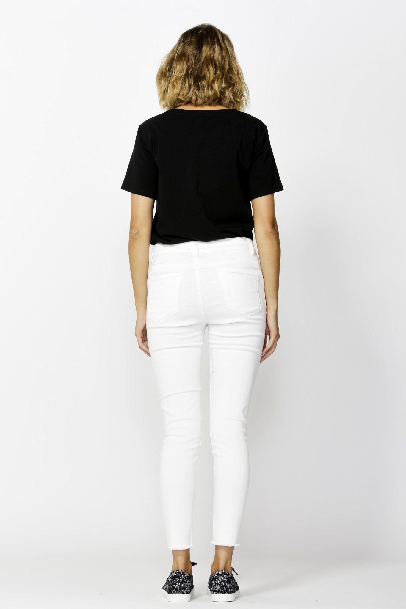 Betty Basics Linden Jean in White - Hey Sara