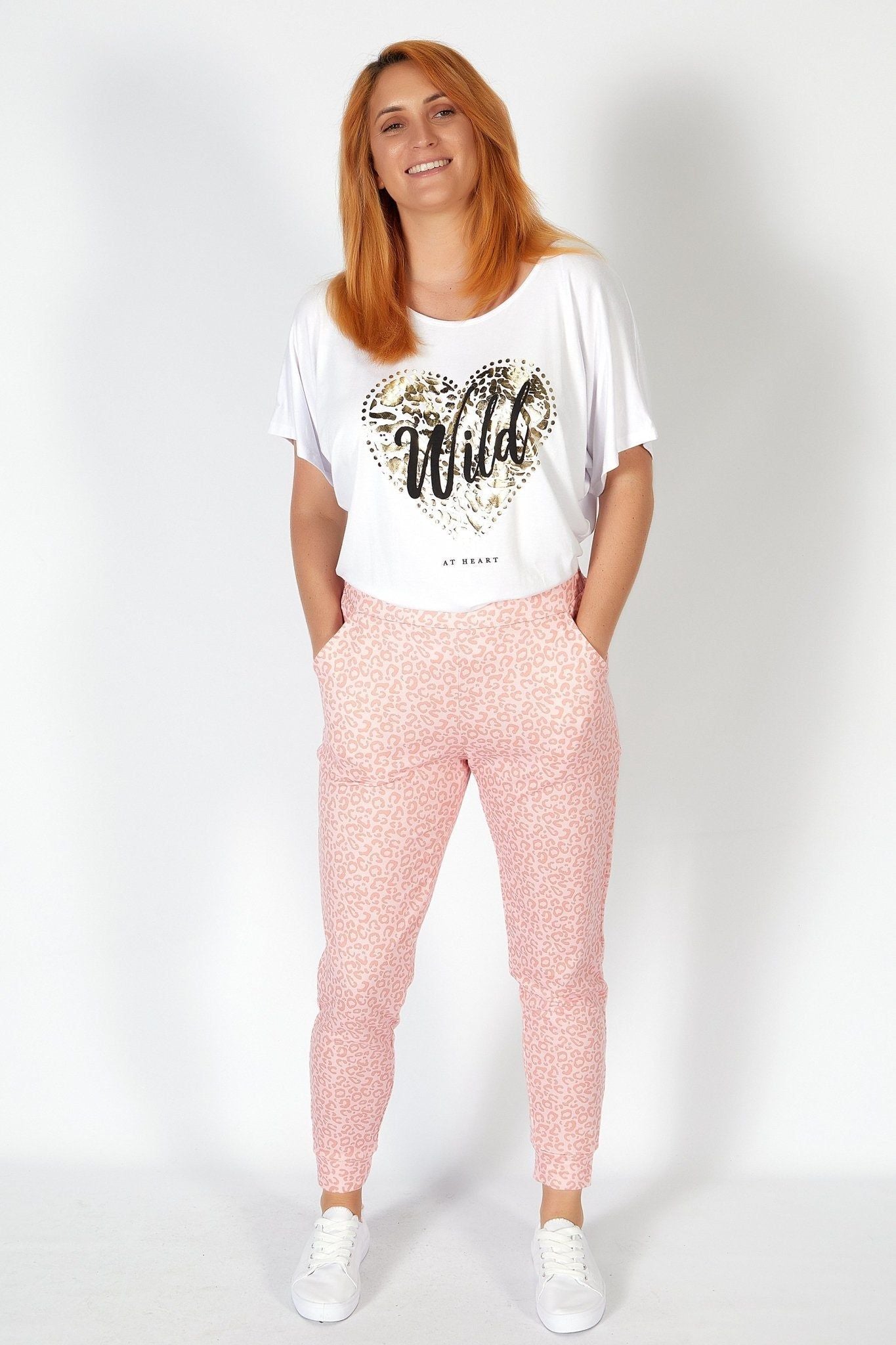 Betty Basics Lindsay Jogger in Pink Ocelot - Hey Sara
