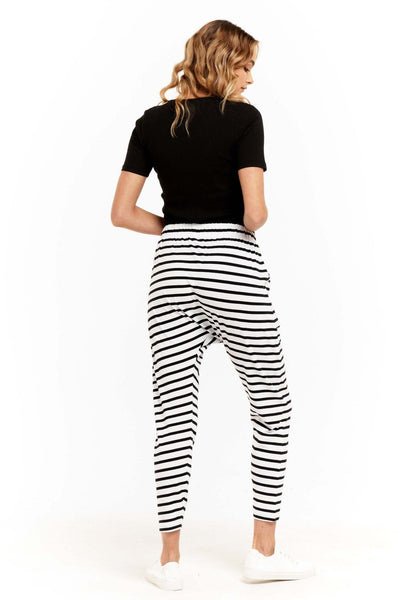 Betty Basics Lola Pant in White with Black Stripe - Hey Sara