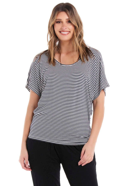 Betty Basics Maui Tee in Navy White Stripe - Hey Sara