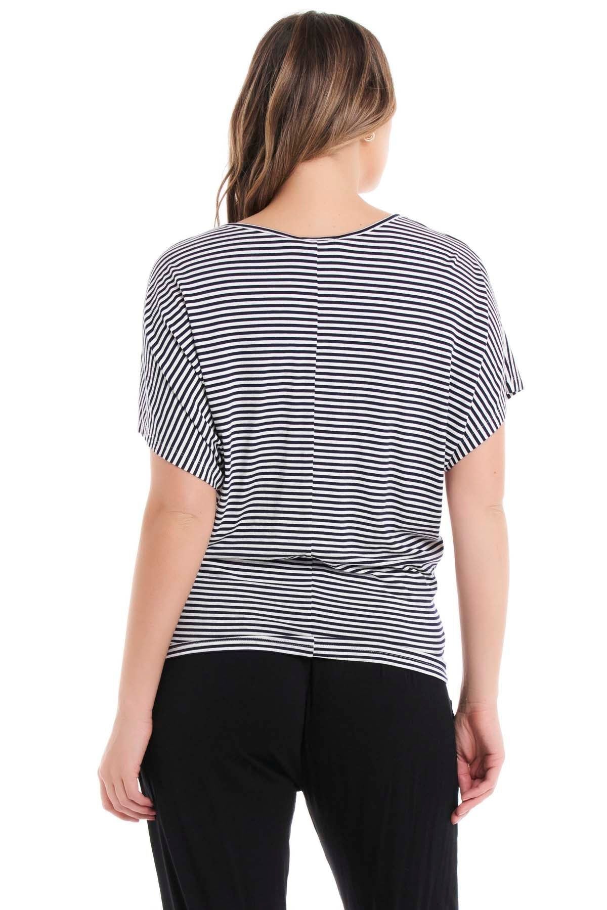 Betty Basics Maui Tee in Navy White Stripe - Hey Sara