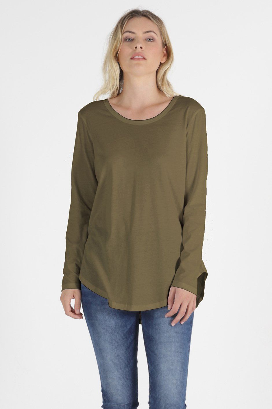 Betty Basics Megan Long Sleeve Top in Khaki - Hey Sara