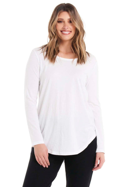 Betty Basics Megan Long Sleeve Top in White - Hey Sara