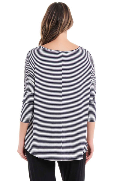Betty Basics Milan Top in Navy and White Stripe - Hey Sara