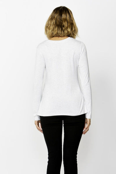Betty Basics Monaco Knot Top in Heather Grey - Hey Sara