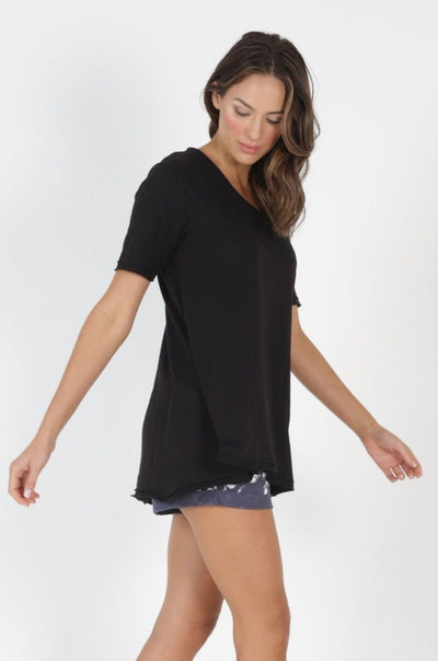 Betty Basics Noosa V-Neck Tee in Black - Hey Sara