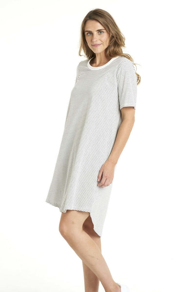 Betty Basics Nyree Dress in White Black Stripe - Hey Sara