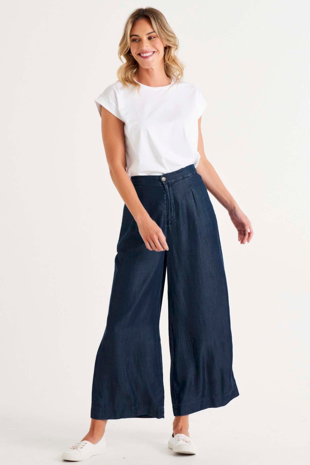 Betty Basics Pia Palazzo Pants in Blue Haze - Hey Sara