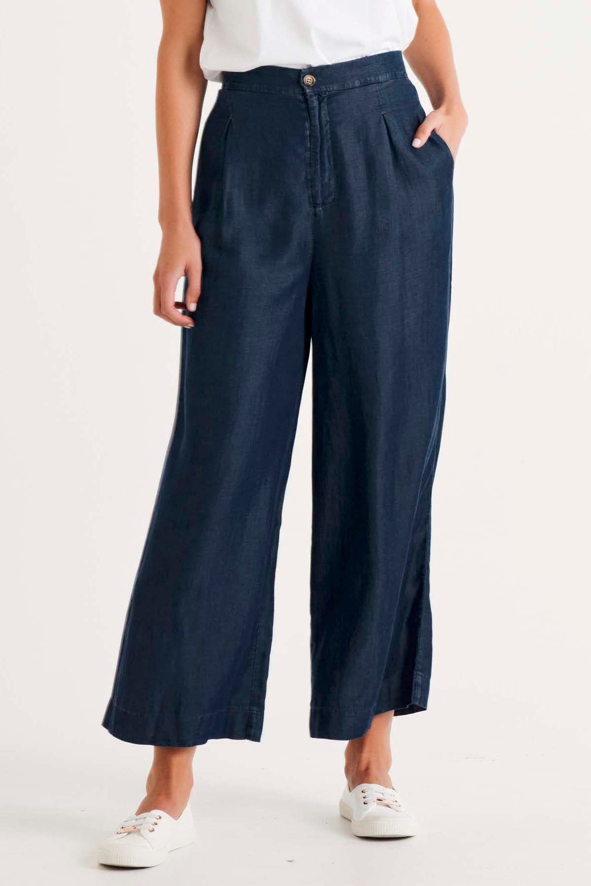 Betty Basics Pia Palazzo Pants in Blue Haze - Hey Sara