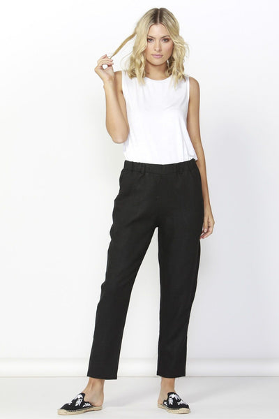 Betty Basics Rocco Linen Pant in Black - Hey Sara