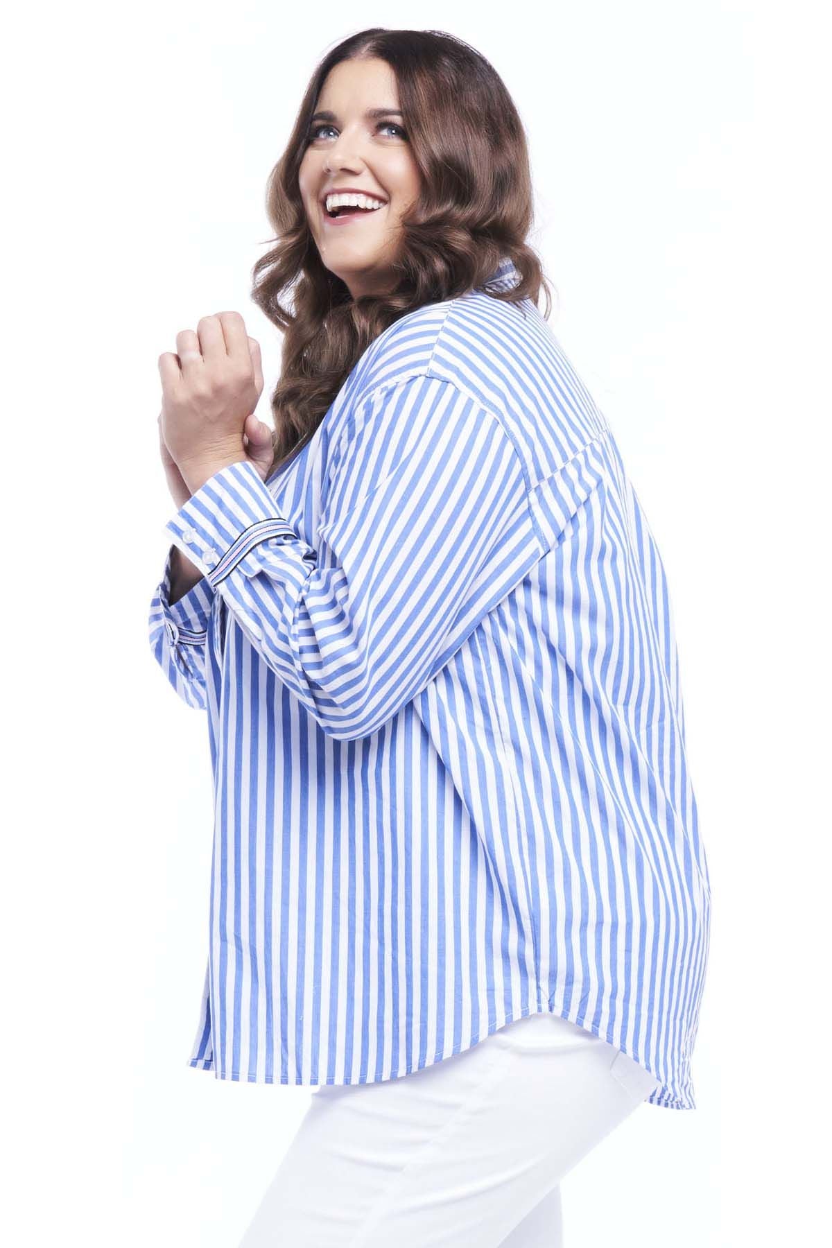 Betty Basics Scout Shirt in Blue Stripe - Hey Sara