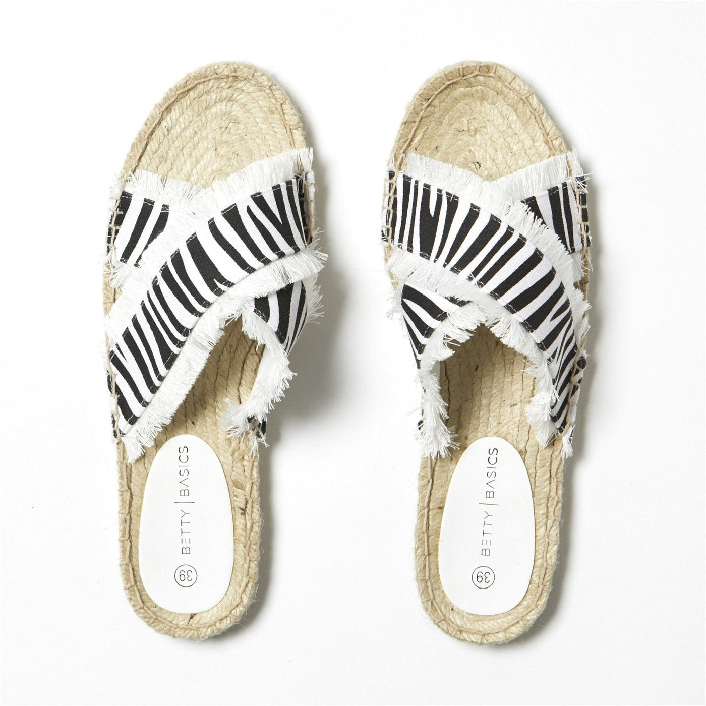 Betty Basics Seeker Espadrille Slide in Zebra Print - Hey Sara