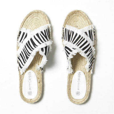 Betty Basics Seeker Espadrille Slide in Zebra Print - Hey Sara