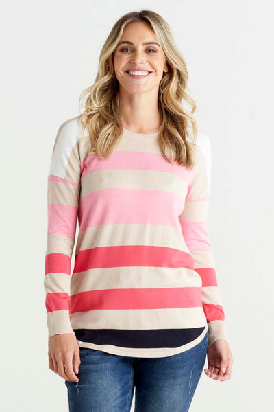 Betty Basics Sophie Knit Jumper in Dawn Stripe - Hey Sara