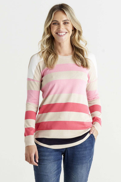 Betty Basics Sophie Knit Jumper in Dawn Stripe - Hey Sara