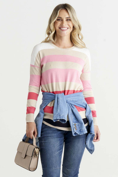 Betty Basics Sophie Knit Jumper in Dawn Stripe - Hey Sara