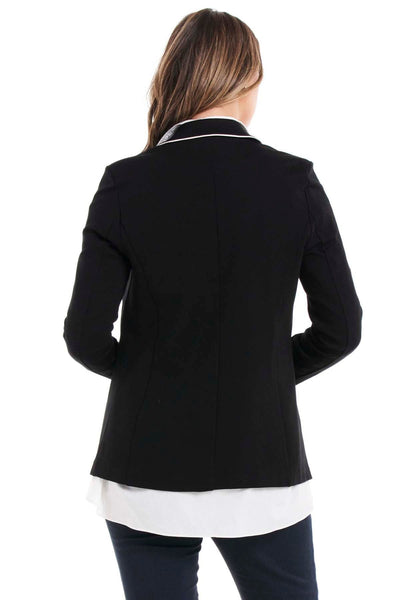 Betty Basics Sorrento Blazer in Black and Piping - Hey Sara