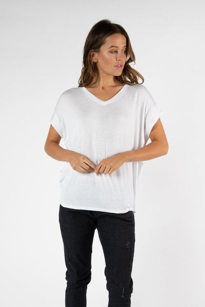 Betty Basics Toledo Tee in White - Hey Sara