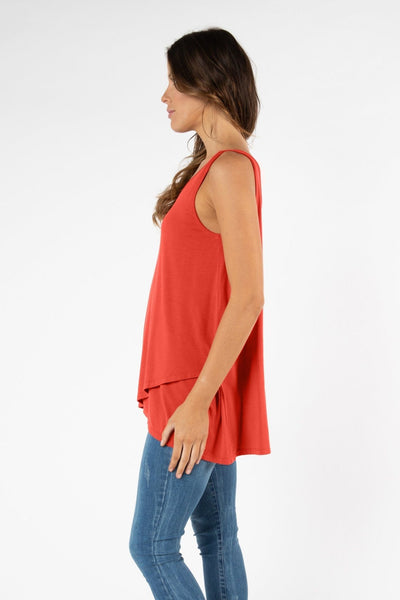 Betty Basics Zorita Tank in Sunset Red - Hey Sara