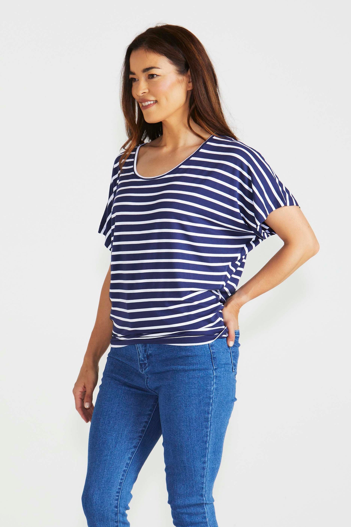 Betty Basics Maui Tee in Parisian Stripe