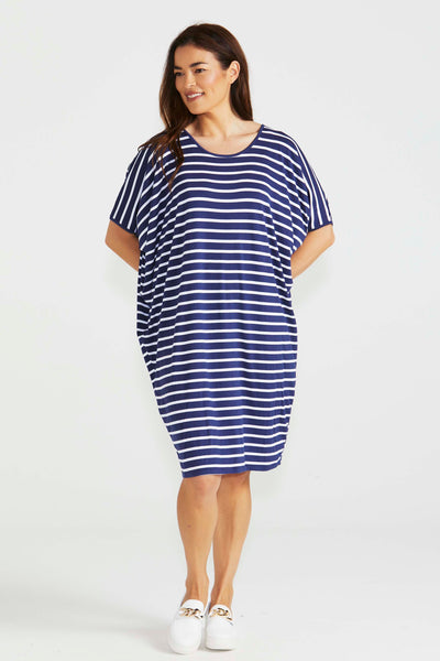 Betty Basics Maui Midi Dress in Parisian Stripe