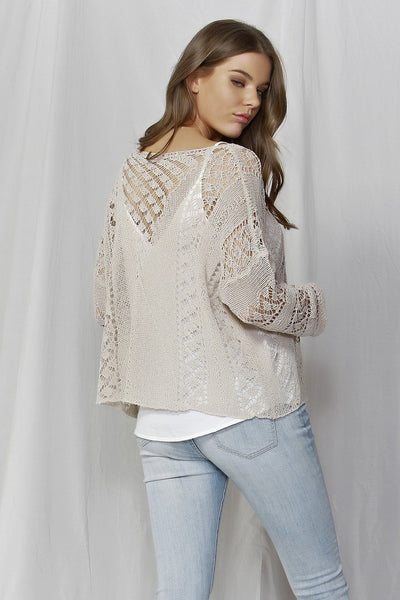Fate + Becker Covent Garden Knit Top in Ecru - Hey Sara