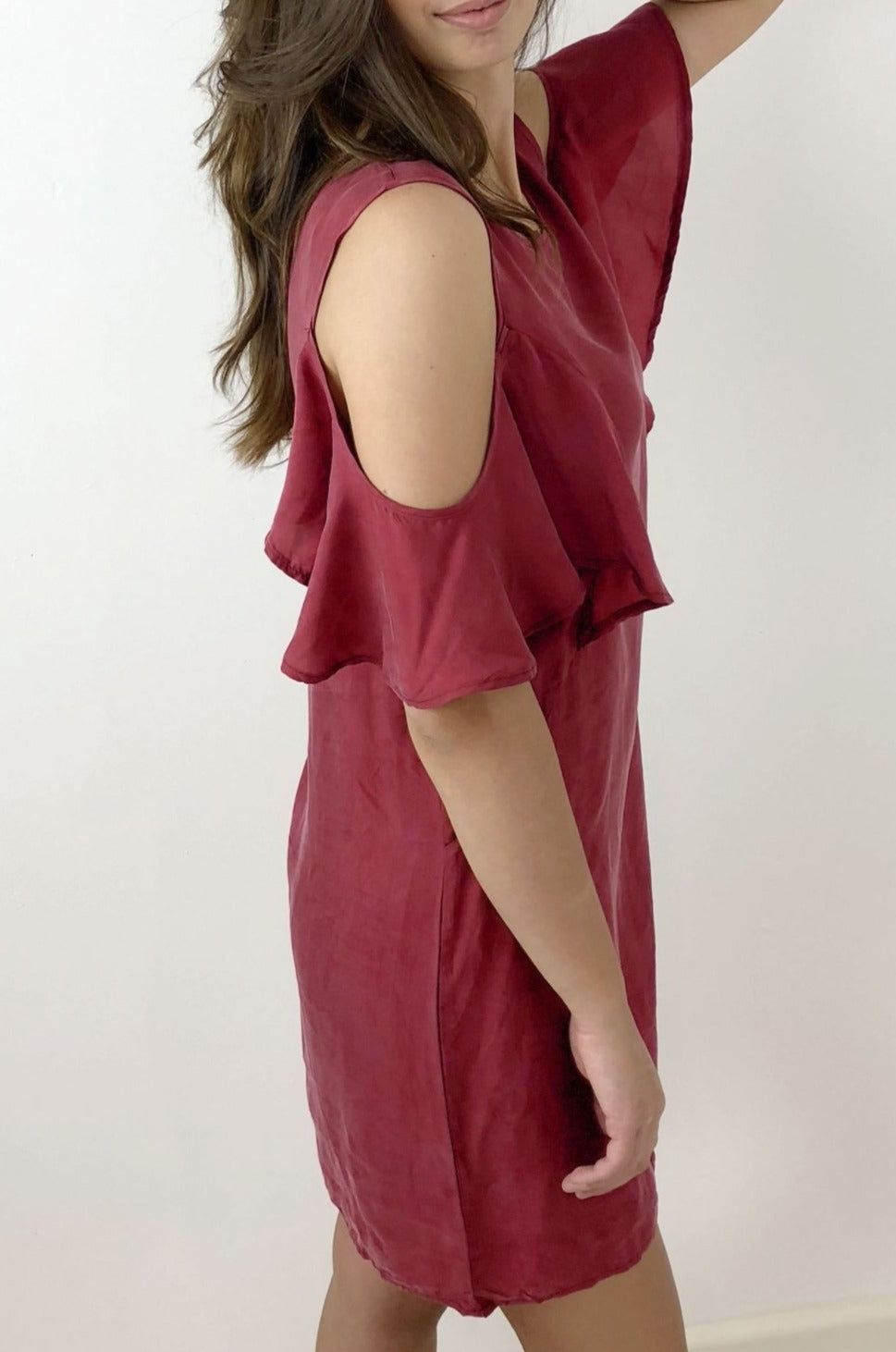 Fate + Becker Darinna Cold Shoulder Dress in Strawberry - Hey Sara