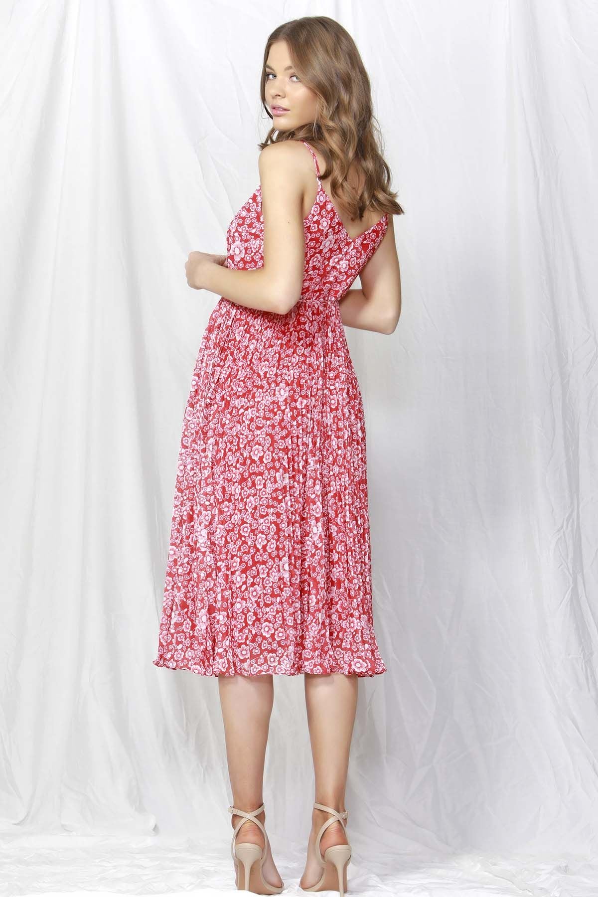 Fate + Becker Lille Pleated Wrap Dress in Positano Print - Hey Sara