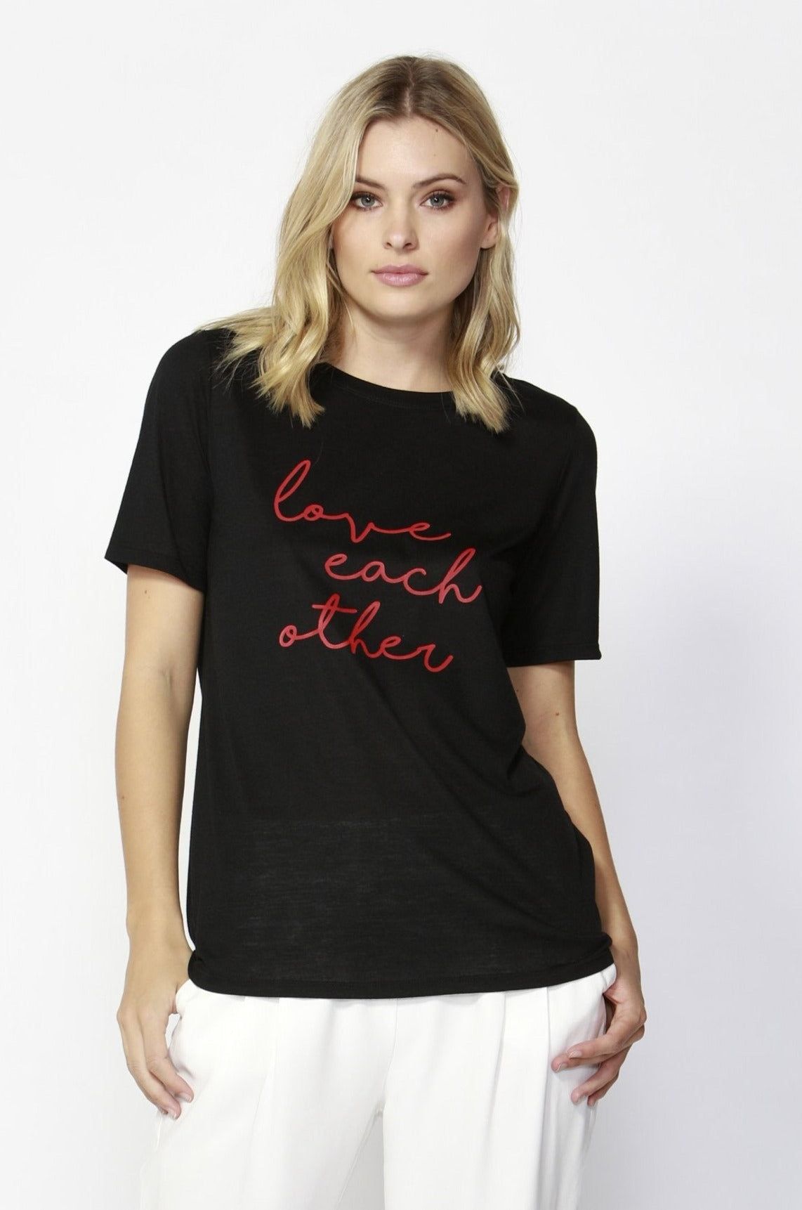 Fate + Becker Love Each Other Tee in Black - Hey Sara