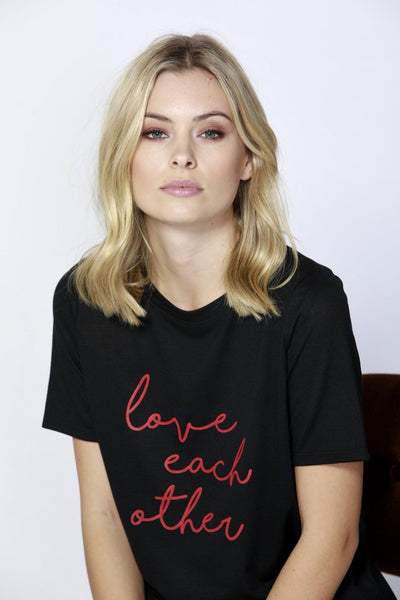 Fate + Becker Love Each Other Tee in Black - Hey Sara