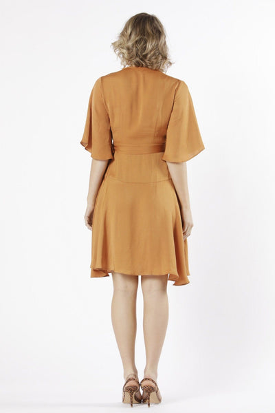 Fate + Becker Mariella Wrap Dress in Apricot - Hey Sara