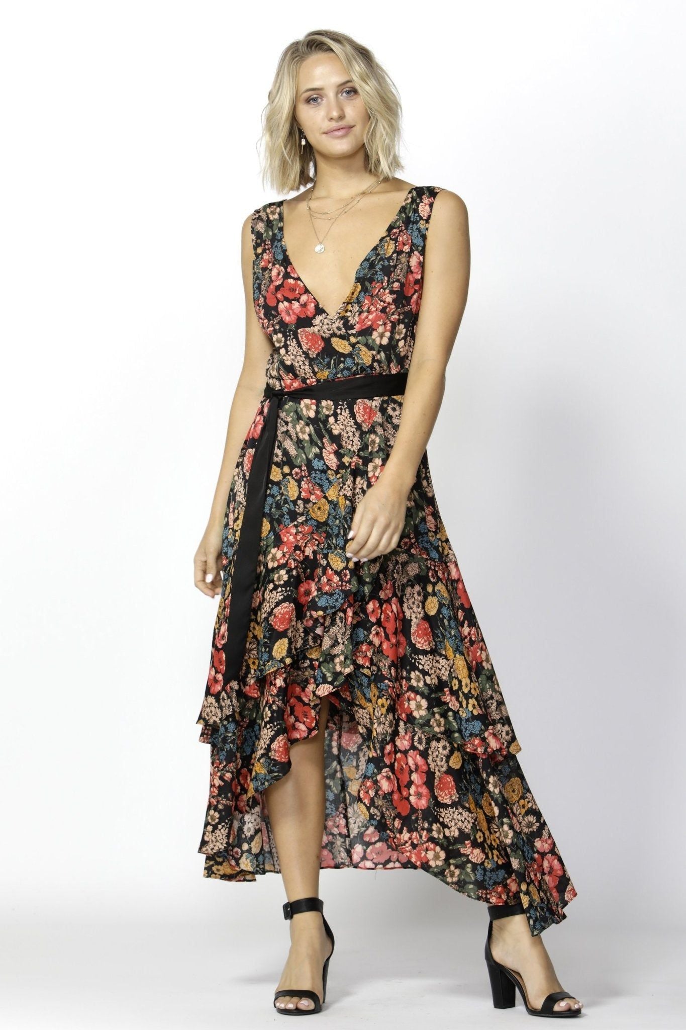 Fate + Becker Million Reasons Ruffles Wrap Dress in Print - Hey Sara