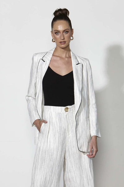 Fate + Becker Modern Love Jacket in Milk Stripe - Hey Sara