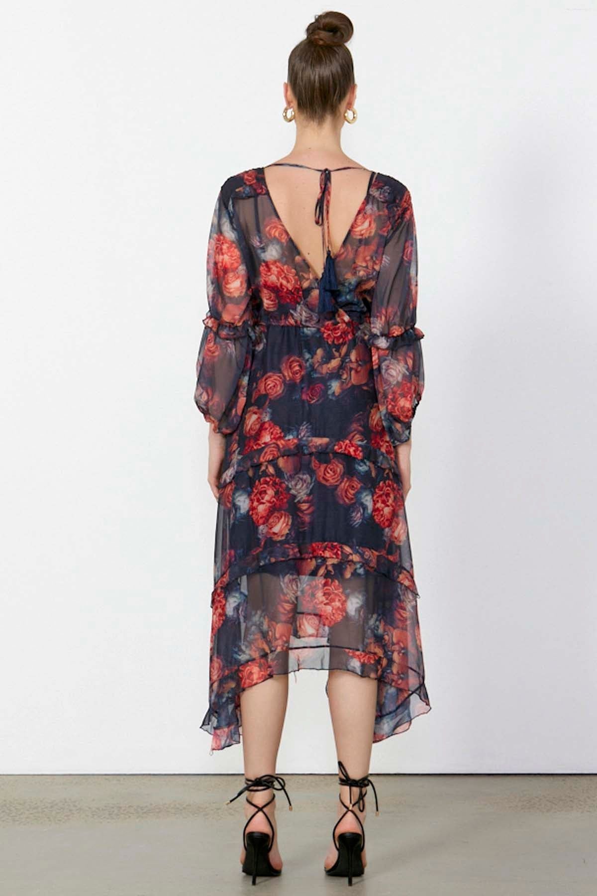 Fate + Becker No Love Today Midi Dress in Moody Floral - Hey Sara