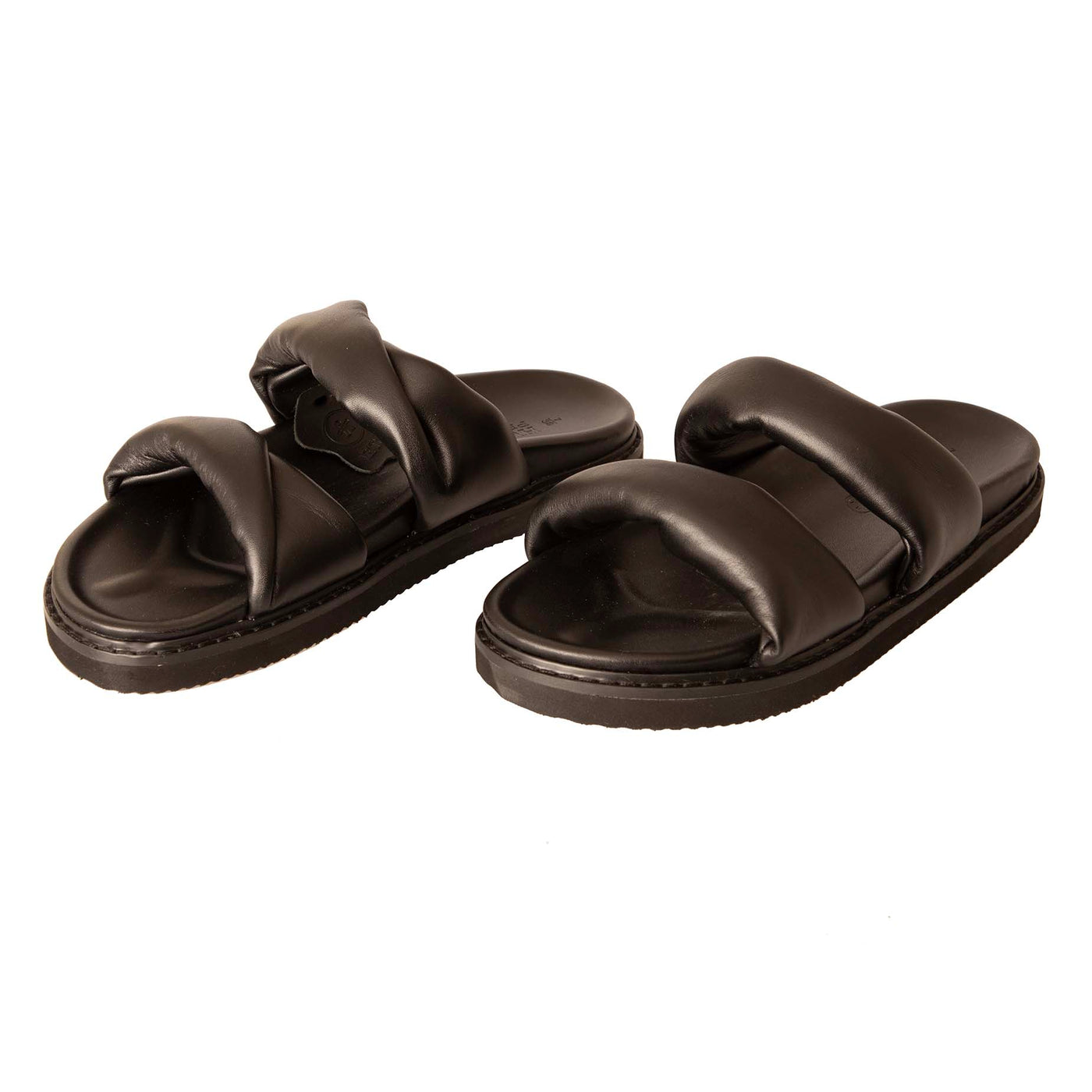 Human Shoes Tactful Leather Slide in Black