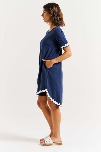 Betty Basics Nyree Dress in Navy White