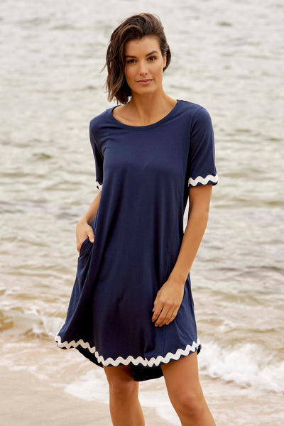 Betty Basics Nyree Dress in Navy White