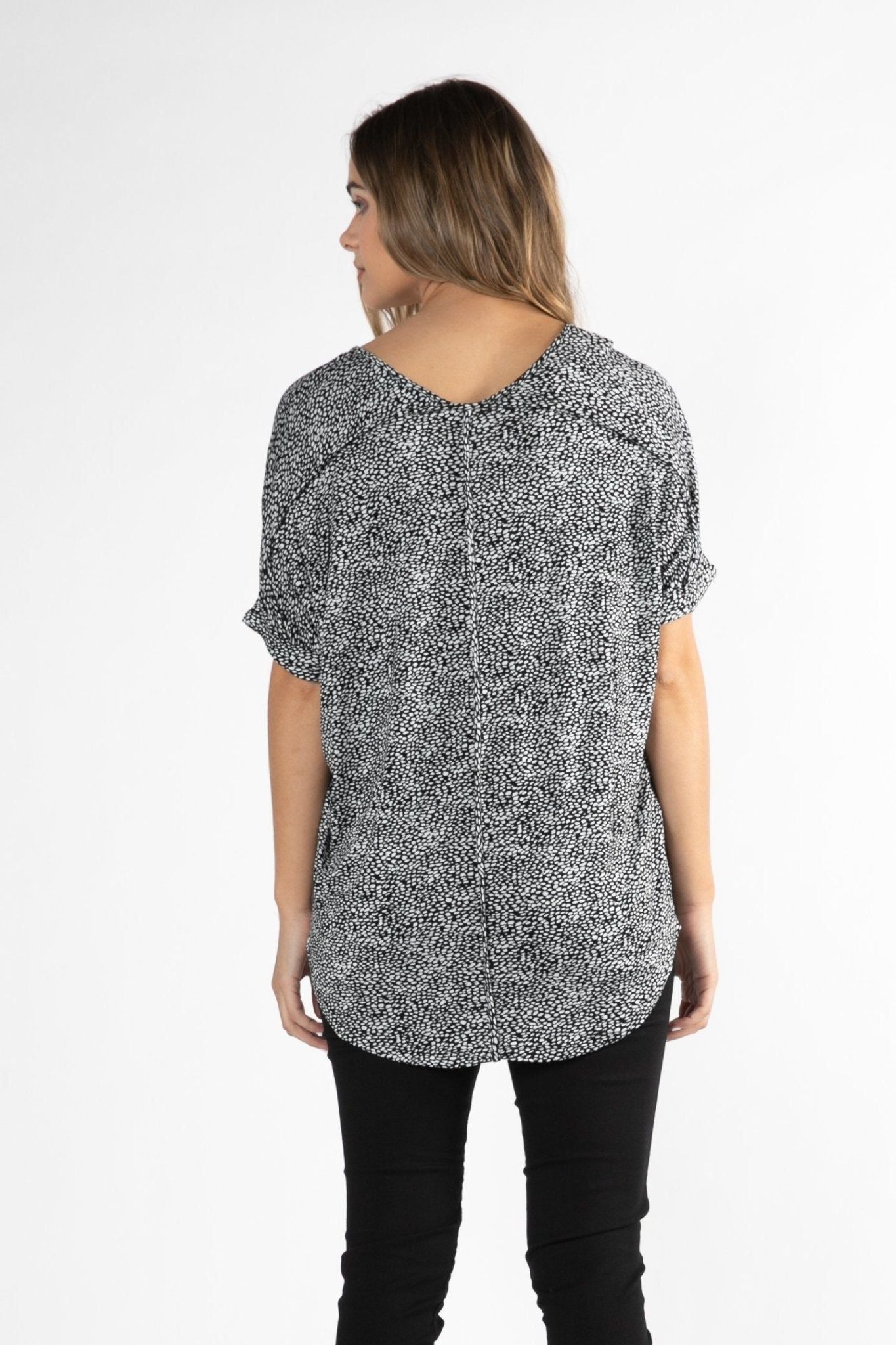 Betty Basics Granada Oversized Tee in Black / White Terrain - Hey Sara