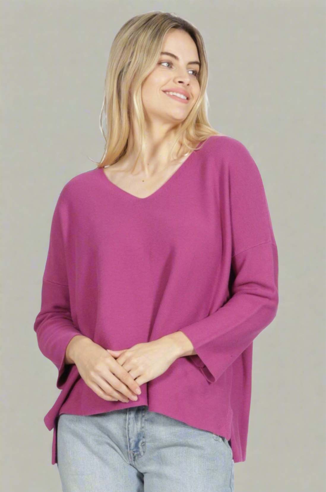 Sass Imdie Knit Top in Magenta