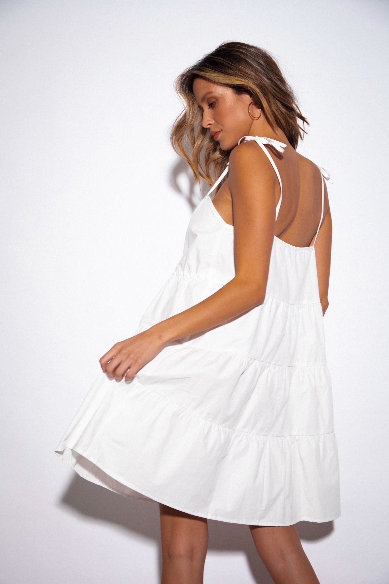 SNDYS St Tropez Mini Dress in White - Hey Sara